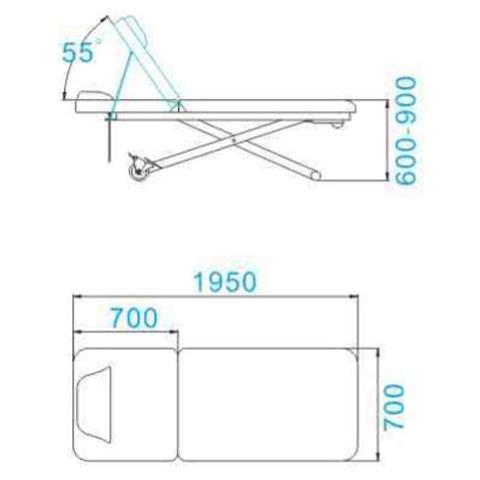 Letto elettrico da massaggio 329e 1 potenza bianco - Foto 2