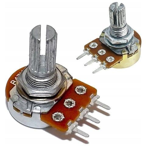 Potenziometro Lineare Rotativo B10k 10k Ohm - Metallo, Asse 15mm, 300° | Tolleranza + /- 20%, Potenza 0,125w | Per Pcb, Elettronica Di Precisione - Foto 1