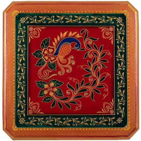 Comodino In Legno Verniciato Fatto A Mano Con 1 Cassetto Marrone 38x38x44,5 - Foto 7