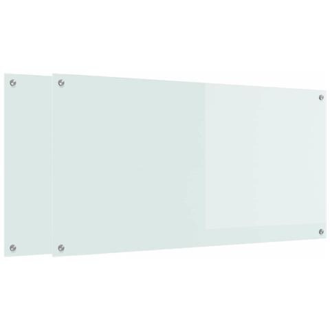 Rivestimento da Cucina 2 pcs Bianco 120 x 60 cm vetro temperato - Foto 1