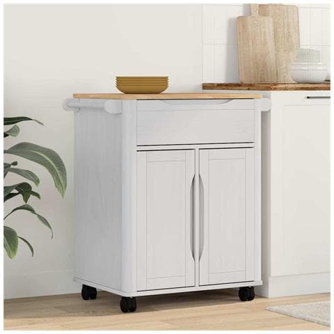 Carrello da Cucina FLORO Bianco 72,5 x 45 x 80 cm - Foto 2