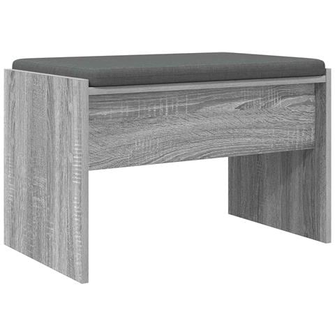 Panca per ingresso con cuscino Grigio Sonoma 63 x 38 x 40 cm - Foto 1