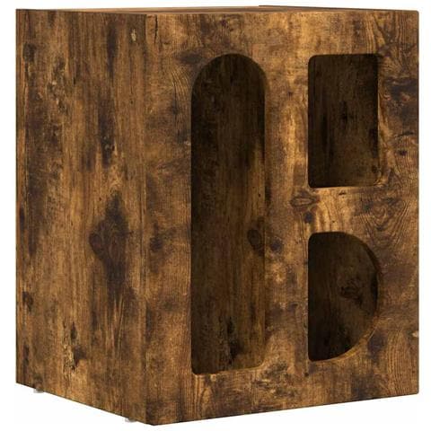 Comodino Rovere fumé 40 x 35 x 50 cm Legno multistrato - Foto 1