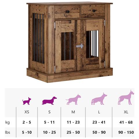 Mobile da cassa per cani Legno antico 80 x 47,5 x 80 cm - Foto 9