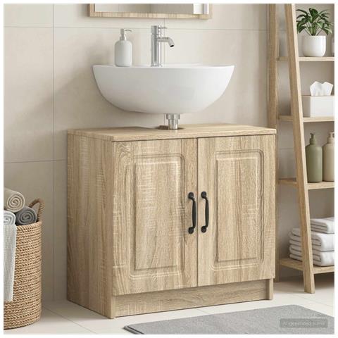 Armadio per Lavabo da Bagno UTRECHT Rovere Sonoma - Foto 2