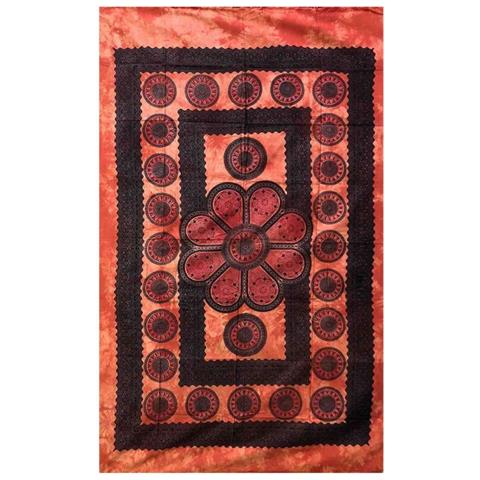 Copritutto Telo Arredo Cotone Misura 140x230 Fantasia Margherita Colore Arancio - Foto 1