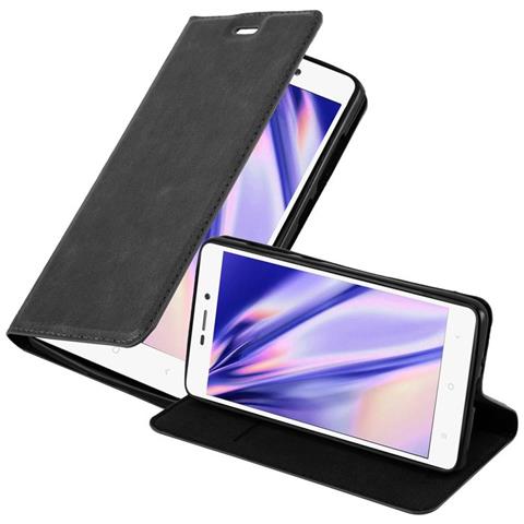 Custodia Compatibile Con Xiaomi Redmi 3s In Nero Di Notte - Coperchio Protettiva Con Chiusura Magnetica, Funzione Stand E Tasca Per Le Carte - Foto 1