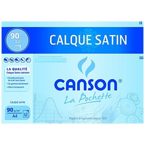 Canson 200017151 Copertura Da 10 Fogli Di Carta Strato Raso Confezione Da 10 Grammatura: 90 G / M² A421 X 297 Centimetri Traslucido - Foto 1