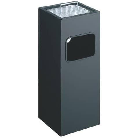 Papierkorb Metall 17l Eckig Mit Ascher 1 St 333101 - Foto 1