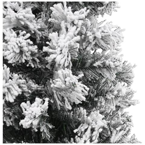 Albero di Natale Sottile con Neve Fioccata Verde 120 cm PVC - Foto 6