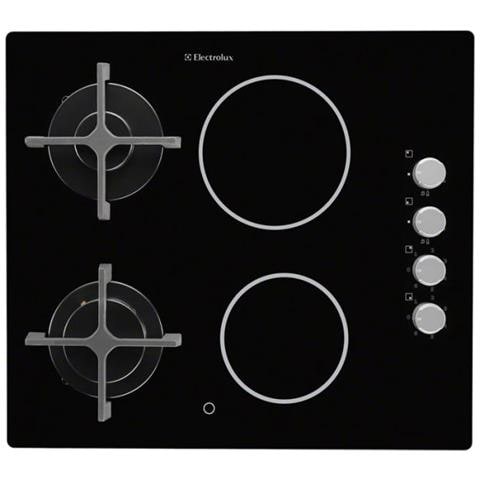 Piano Cottura EGE6172NOK 2 Fuochi Gas e 2 a Induzione da 58 cm Colore Nero - Foto 1