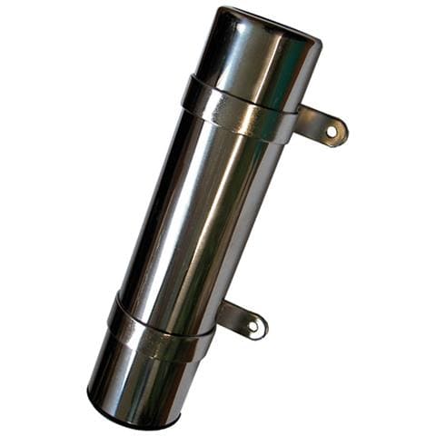 Portacanna In Acciaio Inox Fisso Da Parete, Fondo Chiuso Con Scarico Acqua. Senza Spina Interna Di Fermo, Bordi Arrotondati. Può Servire Anche Come Portacanne Da Riposo. Dim. Mm. 40, Lung. Mm. 210. - Foto 1