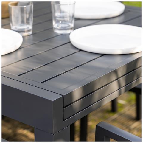 Veneziaset Di Mobili Da Giardino Allungabili In Alluminio 180/300 - Antracite - Foto 13