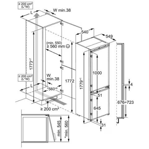 Frigorifero Combinato da Incasso ENP7MD18S Multi Flow Classe D Capacità Netta 294 Litri - Foto 10