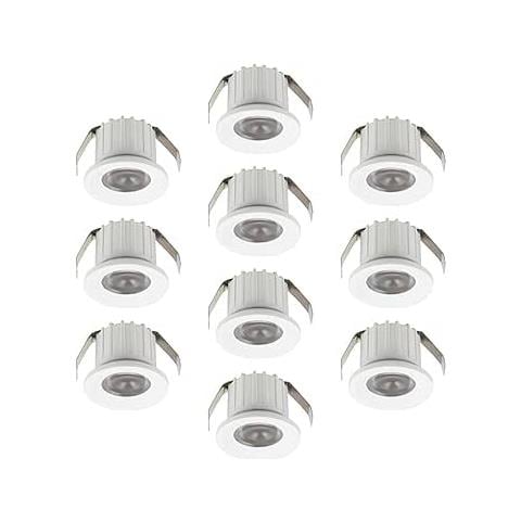 Pack 10 Mini Spot Led 3w - Dimmerabile - 300lumen - Classe A++ - Luce Calda 3000k - Faretto Led Da Incasso Tondo Ø35x25mm - Alimentato 220v / 230v Ac - (5 Scatole Da 2 Spot) - Foto 1