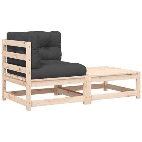 Divano Angolare da Giardino con Cuscini e Poggiapiedi - Foto 2