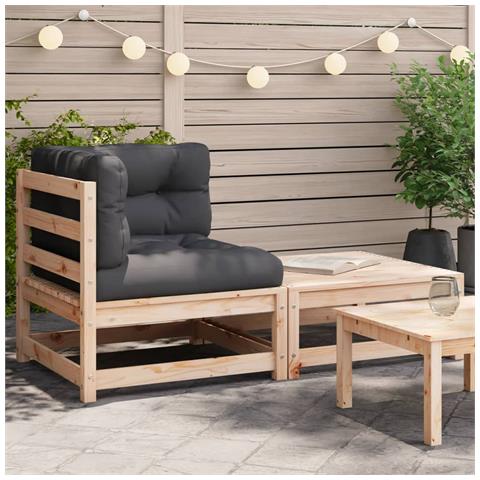 Divano Angolare da Giardino con Cuscini e Poggiapiedi - Foto 1