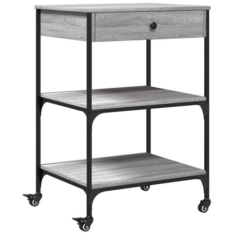 Carrello Da Cucina Grigio Sonoma 60x48x89,5cm Legno Multistrato - Foto 2