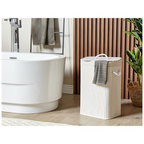 Cestino Komari Legno Di Bambù Bianco 72 L - Foto 1