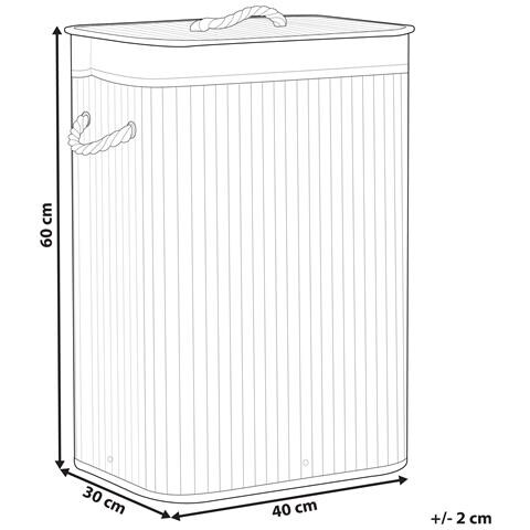 Cestino Komari Legno Di Bambù Bianco 72 L - Foto 13