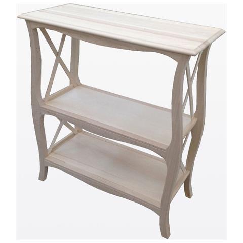 Libreria A Giorno 3 Ripiani Legno Grezzo 82x34x91 - Foto 1