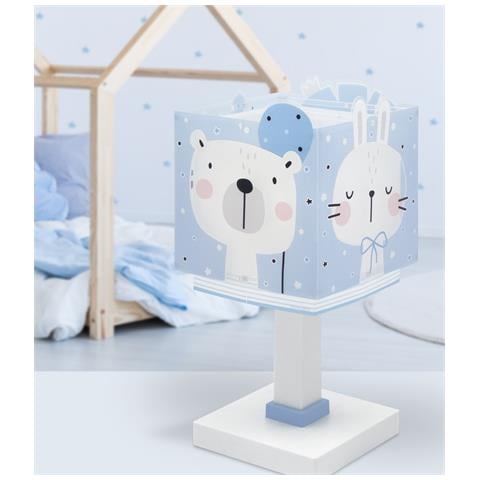 Lampada Da Comodino Per Bambini Baby Jungle Animali Jungla Blu - Foto 1