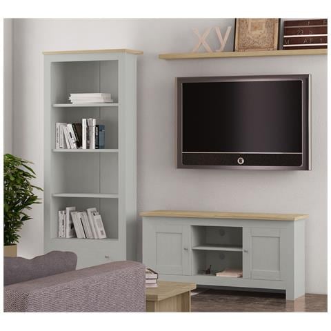Emerald Porta Tv A 2 Ante In Mdf Rovere E Grigio - Foto 6