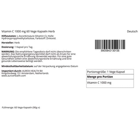 Vitamina C 1000 Mg 60 Capsule Vegetali Herb - Foto 2