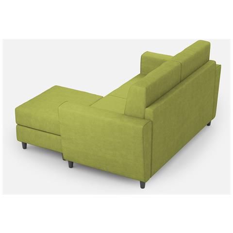 Divano Yasel 2 Posti (due Sedute Da 60cm) + Pouf Misure Esterne L. 152 P. 155 Colore Verde - Foto 5