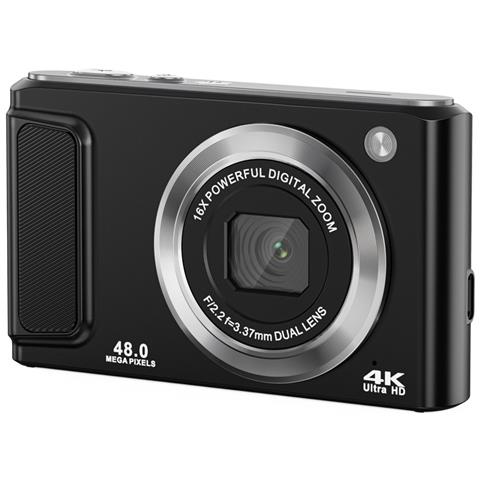 Fotocamera Digitale 4k Hd Con Fotocamera Anteriore E Posteriore E Stabilizzazione Black - Foto 1