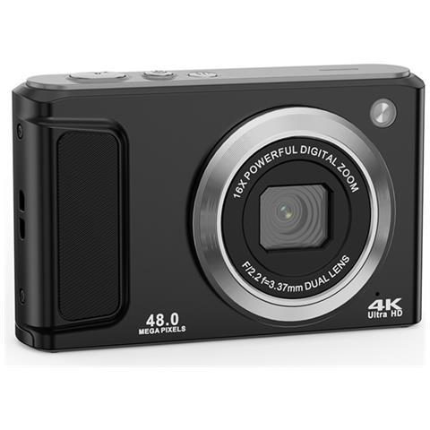 Fotocamera Digitale 4k Hd Con Fotocamera Anteriore E Posteriore E Stabilizzazione Black - Foto 2