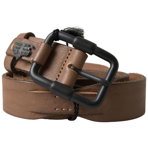 Cintura Da Uomo Pelle Marrone Fibbia Metallo - 95 Cm / 38 Inches - Foto 2