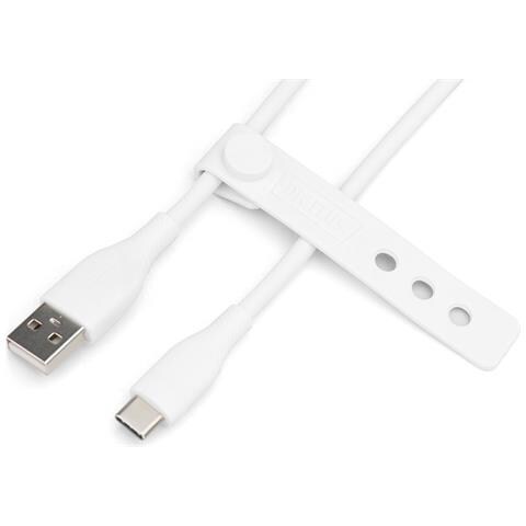Cavo di collegamento USB-C in silicone, 0,5 m, bianco - Foto 6