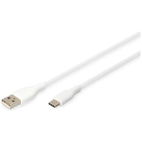 Cavo di collegamento USB-C in silicone, 0,5 m, bianco - Foto 1