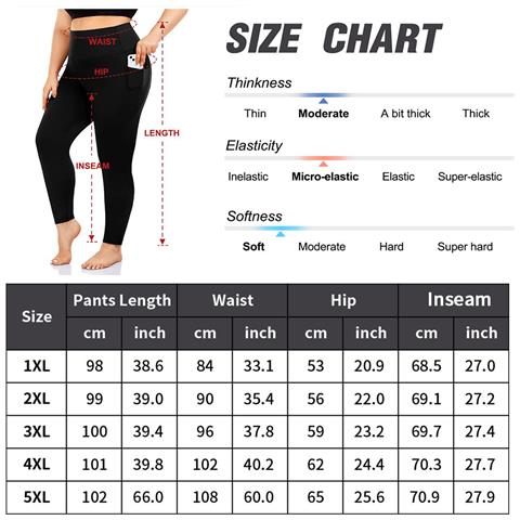 Pantaloni Da Yoga Taglie Forti Con Tasche 3xl - Foto 2