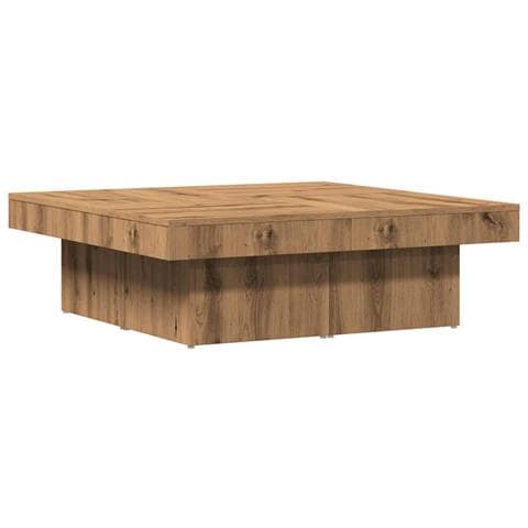 Tavolino Da Salotto Rovere Artigianale 90x90x28 Cm Truciolato - Foto 2