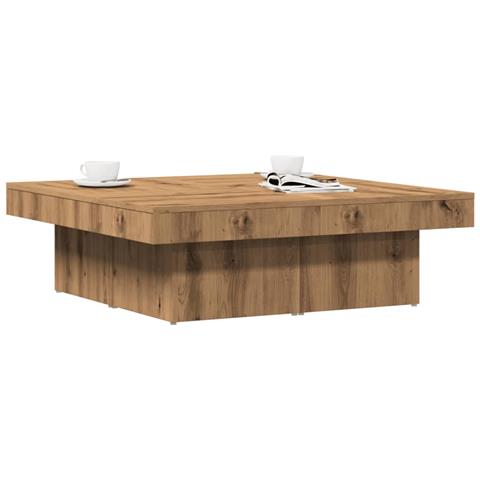 Tavolino Da Salotto Rovere Artigianale 90x90x28 Cm Truciolato - Foto 1