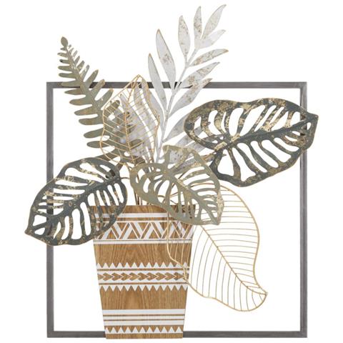 Decorazione In Metallo 3d Fiori 44 - Multicolore - Metallo - 54x6,4x62,9 Cm - Foto 1