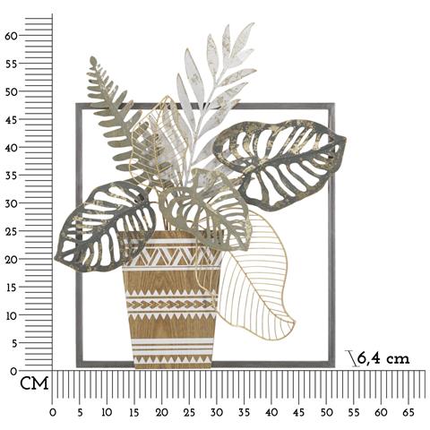 Decorazione In Metallo 3d Fiori 44 - Multicolore - Metallo - 54x6,4x62,9 Cm - Foto 6
