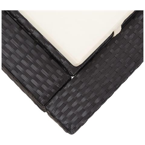 Lettino Prendisole A 2 Posti Con Cuscino Nero In Polyrattan - Foto 8