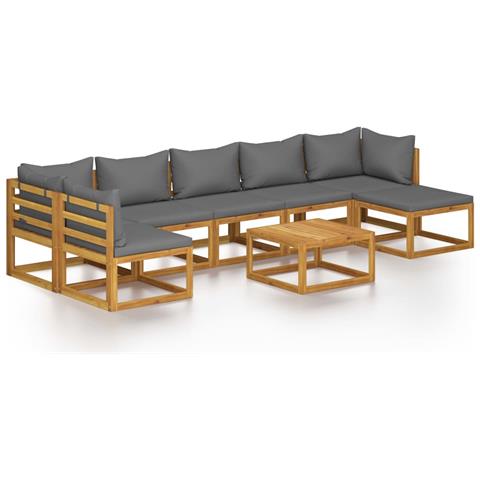 Lusso Casadino - Set Divani Da Giardino 8 Pz Con Cuscini In Massello Di Acacia - Foto 1