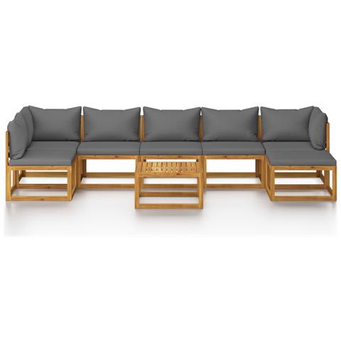 Lusso Casadino - Set Divani Da Giardino 8 Pz Con Cuscini In Massello Di Acacia - Foto 2