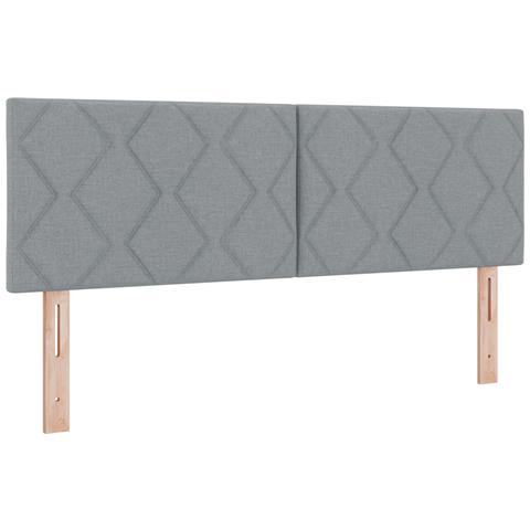 Testiera  Design a Blocchi a Diamante Grigio Chiaro 160 cm in Tessuto - Foto 1