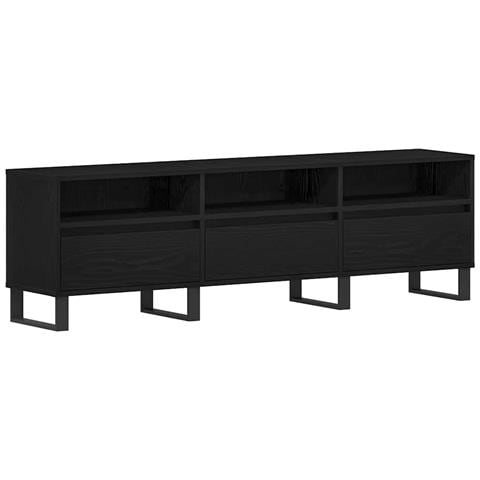 Mobile per TV Nero Rovere 150x30x44,5 cm Legno ingegnerizzato - Foto 1