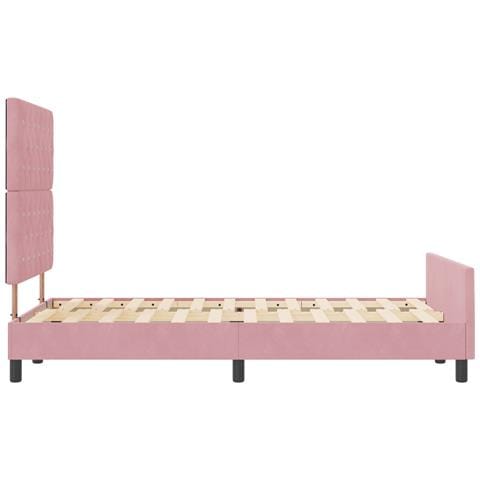 Letto Rosa 120x190 cm in Velluto - Foto 9