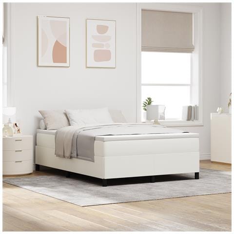 Letto a molle Crema 140 x 200 cm Tessuto in Cords - Foto 2