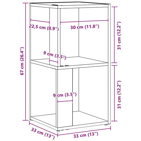 Armadio Angolare  Nero Rovere 33x33x67 cm Legno ingegnerizzato - Foto 8
