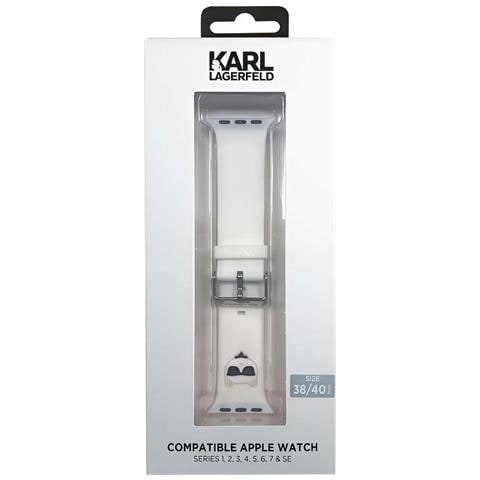 Cinturino Apple Watch Choupette 38 /40 / 41mm In Silicone Di Alta Qualità, Bianco - Foto 2