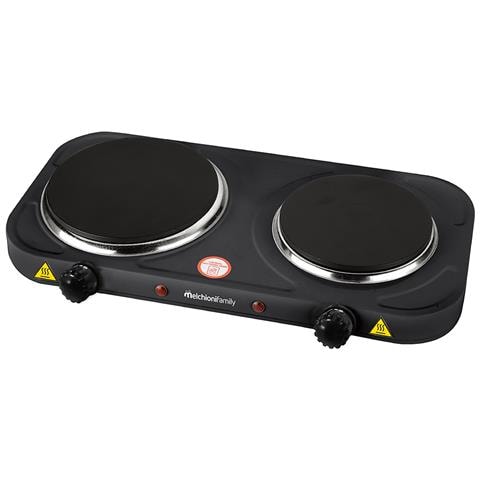 Piano Cottura COOK 2 a Piastre Elettriche 2 Zone Cottura Colore Nero Inox - Foto 1