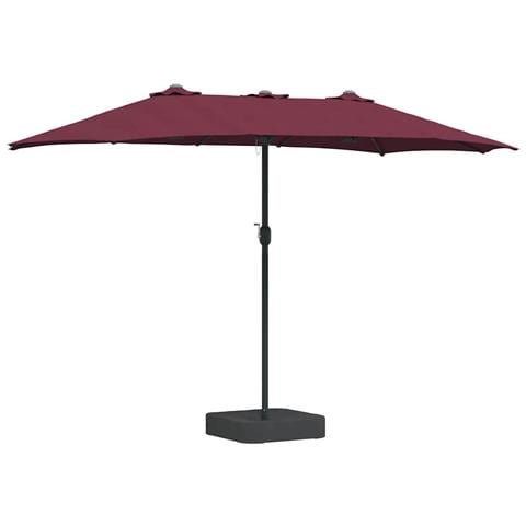 Ombrello da giardino Rosso bordò 385 x 209 x 244 cm Tessuto - Foto 1